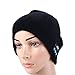 Bluetooth Beanie Hat for Men Women, Winter Washable Double Knit Music Cap, Wireless Stereo Headphone Headset Earphone with Speaker Mic, Handsfree for Running Hiking Skiing Fishing, Black