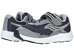 Saucony Ride 10 Jr Running Shoe, Navy/Grey, 8 US