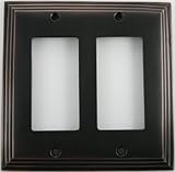 Deco Step Style Oil Rubbed Bronze 2 Gang GFI/Rocker Wall Plate