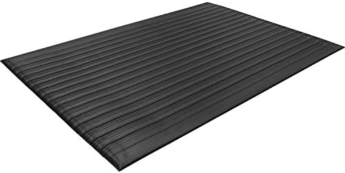 Genuine Joe Anti-Fatigue Mat, Vinyl Foam, Beveled Edge, 3'x12', Black (01710)
