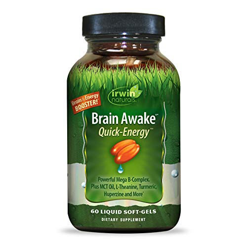 Irwin Naturals Brain Awake Quick Energy Booster - Enhance Mental Performance, Focus, Clarity - Powerful Mega B Complex, MCT Oil, Ginkgo, L-Theanine & Huperzine - 60 Liquid Softgels Irwin Naturals Brain Awake Quick Energy Booster - Enhance Mental Performance, Focus, Clarity - Powerful Mega B Complex, MCT Oil, Ginkgo, L-Theanine & Huperzine - 60 Liquid Softgels