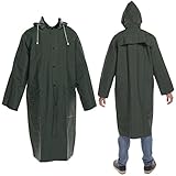 Diamond Titan Men’s Waterproof Long Raincoat With Removable Hood PVC Protection