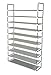 Sodynee 50 Pairs 10-Tier Shoe Rack Shoe Organizer Shoe Storage Shoe Shelves Cabinet Stackable - Easy to Assemble - No Tools Required, Grey