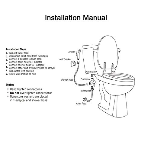 Hltd Hand Held Bidet Toilet Sprayer Kit Stainless Steel Cloth Diaper Sprayer Shattaf Bathroom Handheld Shower Nozzle Head Set with 49-inch Hose and Bracket Holder