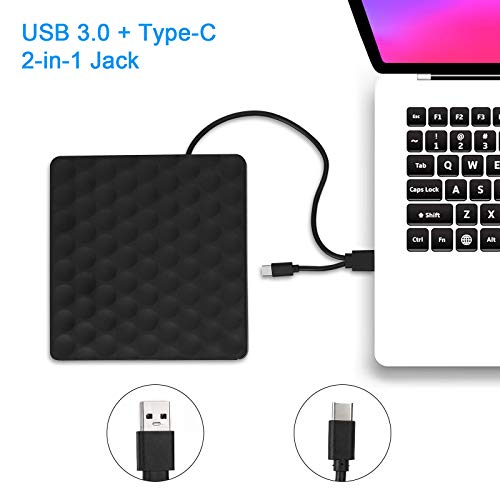 External DVD Drive, USB TypeC 3.0 CD Player Dual Port DVD Burner CD