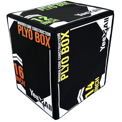 Yes4All 3 in-1 Soft Plyo Box Wooden Core, Foam Plyometric Box for Exercise, MMA, Plyometric Training, Available in 4 Sizes