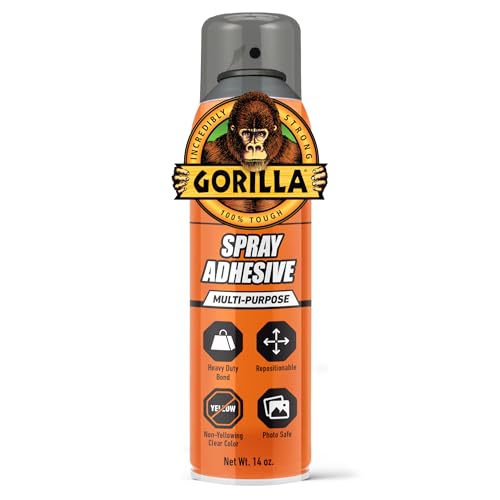 Gorilla Heavy Duty Spray Adhesive, Multi-Purpose, Indoor Outdoor, 396g | Permanent Bond Formula With Wide Pad Nozzle And Controlled Spray For Clean, Even Coverage On Projects