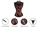 Charmian Women's Retro Goth Spiral Steel Boned Brocade Steampunk Bustiers Corset with Jacket and Belt Brown X-Large