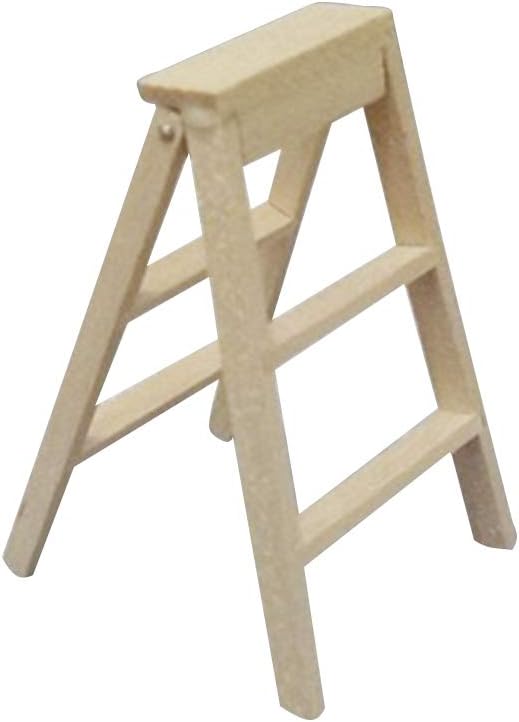 VOSAREA Escalera de madera para casa de muñecas ...