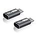 TechMatte USB-C to Micro USB Adapter Convert Connector for Galaxy Note 8, S8, S8 Plus+, Google Pixel, Nexus 5X, 6P, OnePlus 5, with 56K Resistor; Approved to Meet USB-C Standard (2-Pack, Aluminum Gray)
