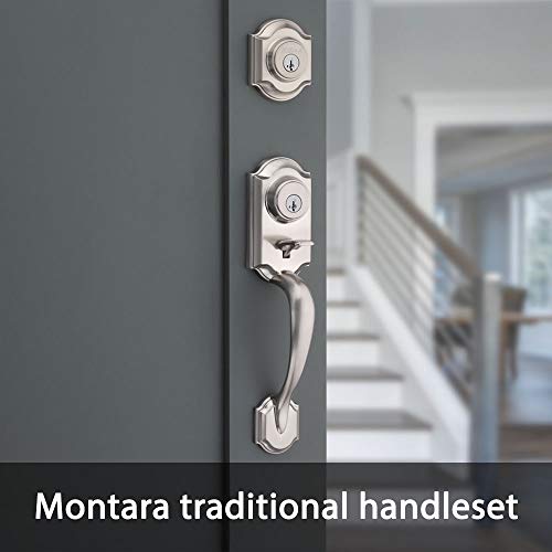 Kwikset Montara Front Door Lock Handle and Deadbolt Set, Entry