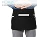 Syntus 100% Cotton 3 Pockets Waist Apron 11.5-inch Long Kitchen Cooking Restaurant Bistro Craft Garden Half Aprons for Men, Women, Chef, Baker, Servers, Waitress, Waiter, Craftsmen, Black Pack of 6