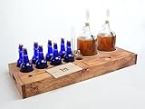 Handcrafted Small Batch Beer Making Home Brewing Kit with 8 cobalt blue bottles