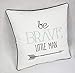ADecor Be Brave Little Man Cotton Embroidered Decorative Square Accent Throw Pillowcase - Nursery Decor, Baby Room Decor - 18x18 Inches, Offwhite