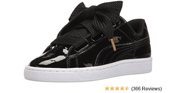 puma basket heart black suede