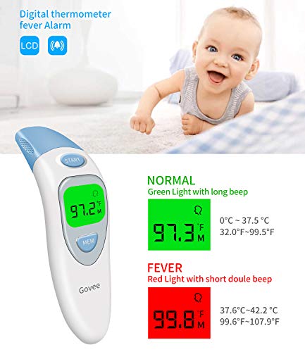 Govee Forehead Thermometer, Head Ear Thermometer for Baby Kids Adults, Digital Infrared Medical Thermometer for Fever by MINGER, 5-in-1 Accurate Instant Read
