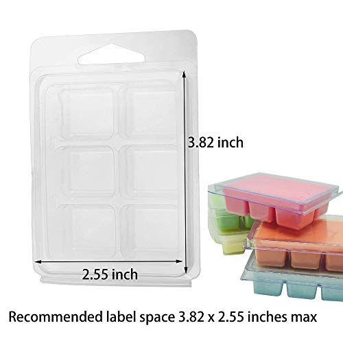 MILIVIXAY Wax Melt Containers6 Cavity Clear Empty Plastic Wax Melt