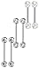 Jstyle 3 Pairs 14G 316L Stainless Steel Nipple Rings Piercing Body Jewelry Barbell CZ Tongue Rings