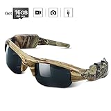 WISEUP 16GB 1280x720P HD Camo Sunglasses Hidden Camera Hunting Glasses Video Recorder Mini DV Camcorder Support Photo Taking