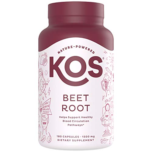 KOS Organic Beet Root Capsules 1500mg Natural Nitric Oxide Booster