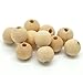 Round Wood Beads 10mm x 9mm Diameter with 3mm Hole, Unfinished Natural, 300