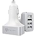 Car Charger: Stalion 4-Port Multiple USB Rapid Travel Adapter for iPhone 6 6s 7 Plus Samsung Galaxy S7 S6 Edge+ GPS Smartphones & Tablets (White)