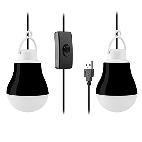 [2-Pack] KOBRA USB LED Light Bulbs For Camping, Emergency, And Night Light - 5W 40