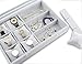 Tasybox Watch Box Organizer 12 Slot Watches Holder Mens Womens Watch Storage Boxes Grey Velvet Display Case with Glass Top