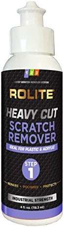 Rolite Heavy Cut Scratch Remover (4 fl. oz.) for Plastic & Acrylic Surfaces Including Marine Strataglass & Eisenglass, Headlights, Aquariums