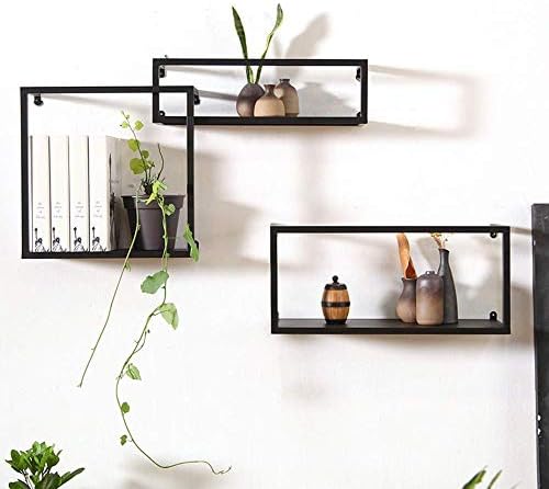 WLG Home Bedroom Bookcase Bookcases Wall Shelf Wrought Iron Wall Hanging Wall Shelf Living Room Wall Decoration Simple Creative Ornaments,Student Dormitory Bed Bookcase
