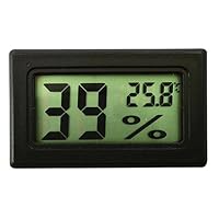 Mosichi Mini Black Digital LCD Indoor Temperature Humidity Meter Thermometer Hygrometer (Black)