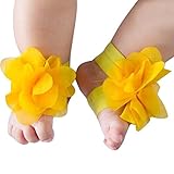 FEITONG@ 2016 0-12M Baby Toddler Infant Girls Barefoot Beach Sandals Shoes (Yellow)