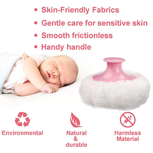 Fluffy Powder Puff, Baby Body Cosmetic Powder Puff, Baby Soft Face Body Powder Puff With Hand Holder, Set of 2 (Pink)