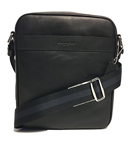 Coach outlet mens crossbody messenger bag black leather…