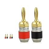 Mediabridge Banana Plugs - Corrosion-Resistant 24K Gold-Plated Connectors - 2 Pair/4 Banana Plugs (Part# SPC-BP2-2)