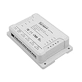 Sonoff 4CH Pro R2 Wi-Fi Smart Switch 4-Gang Din Rail Mounting Home Automation ,Self-Locking/Interlock Control Home Appliances, Compatible with Alexa (SONOFF 4CH Pro R2)