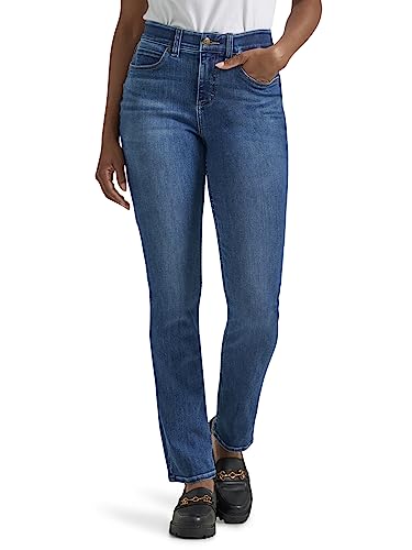 Lee Women’s Ultra Lux Comfort with Flex Motion Straight Leg Jean, Cobalt Sheen, 12 Long