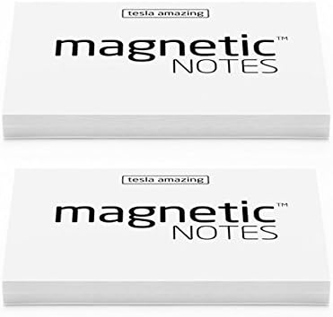 Brand New! Magnetic Notes S (Stick Without Any Adhesive, Stick to Any Surface) Eco-Friendly Material Self-Stick Notes Memo Note Paper Post It S-Size (2 x 1.5-inch) 100-sheet (2EA) (White)