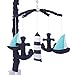 Nautica Kids Set Sail Nautical/Anchor Crib Nursery Musical Mobile, Navy, Aqua, White