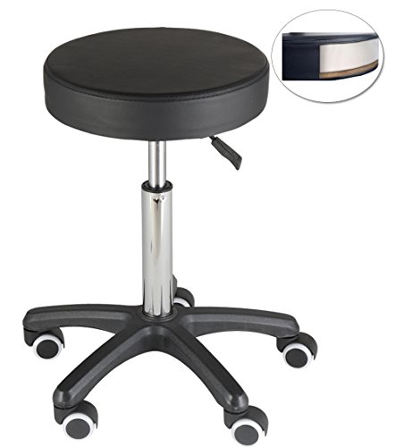 FRNIAMC Shop Stools on Wheels Rolling Swivel Chair for Salon Spa Massage Tattoo Studio,Black