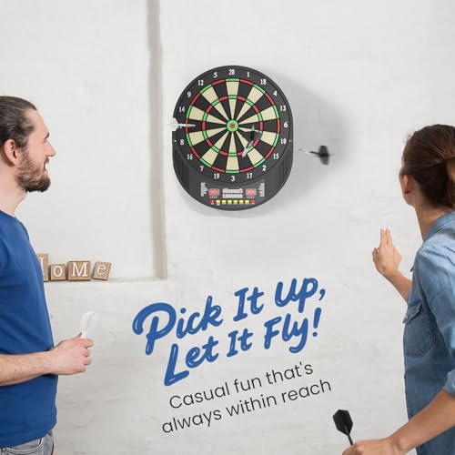 Professional Electronic Dartboard with Digital LCD Screen and Soft Tip Darts Dartboard with 27 Games, 243 Modes, Ideal for Friends, Family, Office, Clubs and Pubs Parties