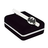 Welen Men's Tie Bar Clip Clasp Personalized Engraving Suit Shirt Wedding Gift (Batman Black)