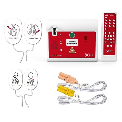 Training Defibrillator - Defibrillator Training Device, 10 Different Scenarios, Voice Instructions in French/English with Remote Control for Defibrillator Trainer (XFT-120C)