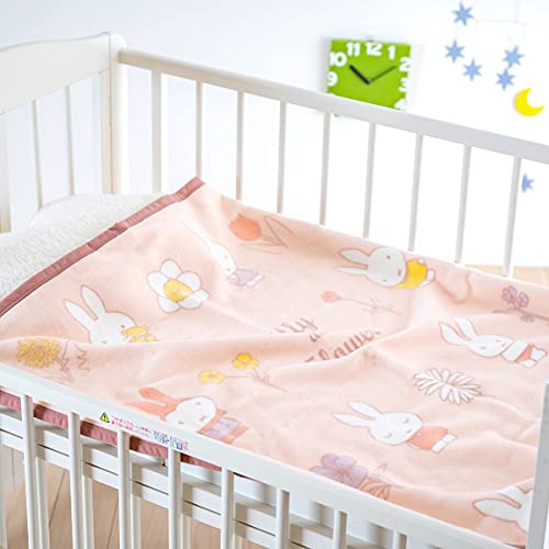 西川 ベビー 綿毛布 ミッフィー 毛羽部分 綿100％ 85×115cm お花とMF 日本製 キャラクター 52777 レトロフラワー/ベージュ[30]62011 ベビー商品画像