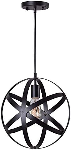Vintage Industrial Spherical Pendant Light, Metal Globe Ceiling Light Displays Changeable Hanging Light Fixture