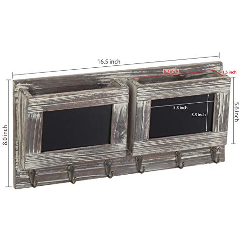 4 MyGift+2+Slot+Rustic+Wall+Mounted+Chalkboard