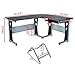 Black New Wood L-Shape Corner Computer Desk PC Table Workstation Home Office