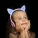 Cat Ear Headphones,SNOW WI Flashing Glowing Cosplay Fancy Cat Headphones Foldable Over-Ear Gaming Headsets Earphone with LED Flash light for iPhone 7/6S/iPad,Android Mobile Phone,Macbook (pink)