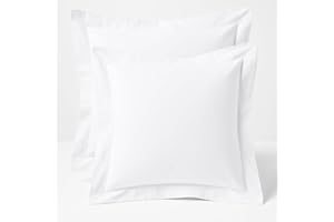 Cotton Metrics Linen 2 Pack Euro Pillow Shams 24x24 – 600 Thread Count 100% Organic Cotton White Square Pillow Covers with 2 Inch Flange, Soft & Smooth Premium Hotel-Quality Pillowcases Set of 2