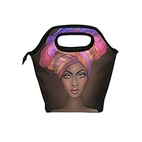 Lunch Bag Tote Bag African American Woman Travel Picnic Organizer Lunch Holder Handbags Lunch Bag Box